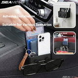 SEAMETAL Car Storage Pocket Adhesive Mount Phone Storage Metal Key Hooks Open Compartment Cabin Organizer Accessories
