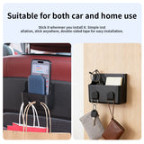 SEAMETAL Car Storage Pocket Adhesive Mount Phone Storage Metal Key Hooks Open Compartment Cabin Organizer Accessories