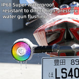SEAMETAL Motorcycle RGB Lights Wired Threaded Mount Magnetic Effect Selection Horn Flash Decor Styling Lamp Accessories