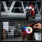 SEAMETAL Motorcycle RGB Lights Wired Threaded Mount Magnetic Effect Selection Horn Flash Decor Styling Lamp Accessories