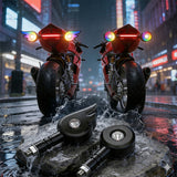 SEAMETAL Motorcycle RGB Lights Wired Threaded Mount Magnetic Effect Selection Horn Flash Decor Styling Lamp Accessories