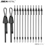 SEAMETAL Motorcycle Bungee Straps Flat Elastic Cargo Support Adjustable Connector Gated Hooks Touring Luggage Tie Downs