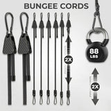 SEAMETAL Motorcycle Bungee Straps Flat Elastic Cargo Support Adjustable Connector Gated Hooks Touring Luggage Tie Downs