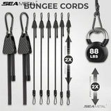 SEAMETAL Motorcycle Bungee Straps Flat Elastic Cargo Support Adjustable Connector Gated Hooks Touring Luggage Tie Downs