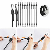 SEAMETAL Motorcycle Bungee Straps Flat Elastic Cargo Support Adjustable Connector Gated Hooks Touring Luggage Tie Downs