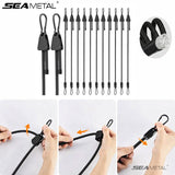 SEAMETAL Motorcycle Bungee Straps Flat Elastic Cargo Support Adjustable Connector Gated Hooks Touring Luggage Tie Downs