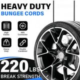 SEAMETAL Motorcycle Bungee Straps Flat Elastic Cargo Support Adjustable Connector Gated Hooks Touring Luggage Tie Downs