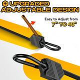 SEAMETAL Motorcycle Bungee Straps Flat Elastic Cargo Support Adjustable Connector Gated Hooks Touring Luggage Tie Downs