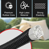 SEAMETAL Motorcycle Bungee Straps Flat Elastic Cargo Support Adjustable Connector Gated Hooks Touring Luggage Tie Downs