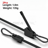 SEAMETAL Motorcycle Bungee Straps Flat Elastic Cargo Support Adjustable Connector Gated Hooks Touring Luggage Tie Downs