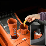 SEAMETAL Car Trash Container Soft Silicone Cup Shape Open Access Ribbed Exterior Washable Body Cabin Storage Litter Bin