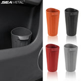 SEAMETAL Car Trash Container Soft Silicone Cup Shape Open Access Ribbed Exterior Washable Body Cabin Storage Litter Bin