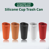SEAMETAL Car Trash Container Soft Silicone Cup Shape Open Access Ribbed Exterior Washable Body Cabin Storage Litter Bin