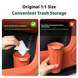 SEAMETAL Car Trash Container Soft Silicone Cup Shape Open Access Ribbed Exterior Washable Body Cabin Storage Litter Bin