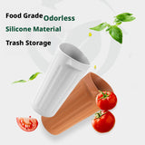 SEAMETAL Car Trash Container Soft Silicone Cup Shape Open Access Ribbed Exterior Washable Body Cabin Storage Litter Bin