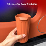 SEAMETAL Car Trash Container Soft Silicone Cup Shape Open Access Ribbed Exterior Washable Body Cabin Storage Litter Bin