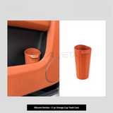 SEAMETAL Car Trash Container Soft Silicone Cup Shape Open Access Ribbed Exterior Washable Body Cabin Storage Litter Bin