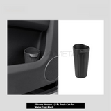 SEAMETAL Car Trash Container Soft Silicone Cup Shape Open Access Ribbed Exterior Washable Body Cabin Storage Litter Bin