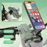SEAMETAL Motorcycle Phone Holder Automatic Locking Cradle Rubber Pads Open Port Access Mirror Handlebar Navigation Mount