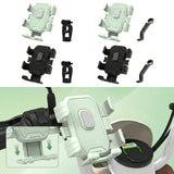 SEAMETAL Motorcycle Phone Holder Automatic Locking Cradle Rubber Pads Open Port Access Mirror Handlebar Navigation Mount