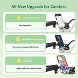SEAMETAL Motorcycle Phone Holder Automatic Locking Cradle Rubber Pads Open Port Access Mirror Handlebar Navigation Mount