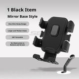 SEAMETAL Motorcycle Phone Holder Automatic Locking Cradle Rubber Pads Open Port Access Mirror Handlebar Navigation Mount