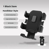SEAMETAL Motorcycle Phone Holder Automatic Locking Cradle Rubber Pads Open Port Access Mirror Handlebar Navigation Mount