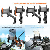 SEAMETAL Motorcycle Phone Mount Quick Release Side Clamp Padded Contacts Adjustment Knob Mirror Handlebar Phone Bracket