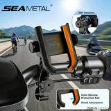 SEAMETAL Motorcycle Phone Mount Quick Release Side Clamp Padded Contacts Adjustment Knob Mirror Handlebar Phone Bracket