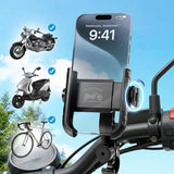 SEAMETAL Motorcycle Phone Mount Quick Release Side Clamp Padded Contacts Adjustment Knob Mirror Handlebar Phone Bracket