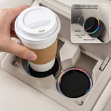 SEAMETAL Car Cup Holder Coasters Layered Epoxy Top Decorative Ring Silicone Base Removable Cabin Styling Drink Mats