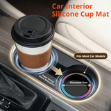SEAMETAL Car Cup Holder Coasters Layered Epoxy Top Decorative Ring Silicone Base Removable Cabin Styling Drink Mats