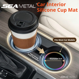SEAMETAL Car Cup Holder Coasters Layered Epoxy Top Decorative Ring Silicone Base Removable Cabin Styling Drink Mats