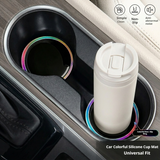 SEAMETAL Car Cup Holder Coasters Layered Epoxy Top Decorative Ring Silicone Base Removable Cabin Styling Drink Mats