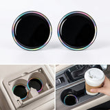 SEAMETAL Car Cup Holder Coasters Layered Epoxy Top Decorative Ring Silicone Base Removable Cabin Styling Drink Mats