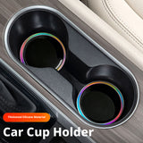 SEAMETAL Car Cup Holder Coasters Layered Epoxy Top Decorative Ring Silicone Base Removable Cabin Styling Drink Mats