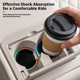 SEAMETAL Car Cup Holder Coasters Layered Epoxy Top Decorative Ring Silicone Base Removable Cabin Styling Drink Mats