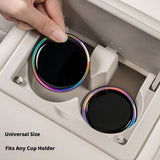 SEAMETAL Car Cup Holder Coasters Layered Epoxy Top Decorative Ring Silicone Base Removable Cabin Styling Drink Mats