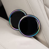SEAMETAL Car Cup Holder Coasters Layered Epoxy Top Decorative Ring Silicone Base Removable Cabin Styling Drink Mats