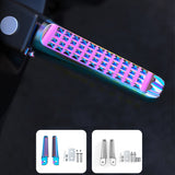 SEAMETAL Motorcycle Passenger Foot Pegs Folding Aluminum Alloy Textured Surface Bolt Mount Riding Support Scooter Parts