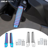 SEAMETAL Motorcycle Passenger Foot Pegs Folding Aluminum Alloy Textured Surface Bolt Mount Riding Support Scooter Parts