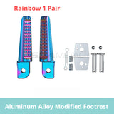 SEAMETAL Motorcycle Passenger Foot Pegs Folding Aluminum Alloy Textured Surface Bolt Mount Riding Support Scooter Parts