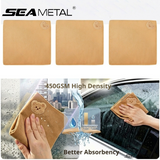 SEAMETAL Car Cleaning Towels Double Sided Suede Coral Fleece Absorbent Washable Cloth Sewn Edges Auto Detailing Tools