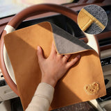 SEAMETAL Car Cleaning Towels Double Sided Suede Coral Fleece Absorbent Washable Cloth Sewn Edges Auto Detailing Tools