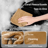 SEAMETAL Car Cleaning Towels Double Sided Suede Coral Fleece Absorbent Washable Cloth Sewn Edges Auto Detailing Tools