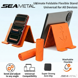 SEAMETAL Desktop Phone Stand Folding Silicone Body Ribbed Back Support Lip Cable Cutout Stationary Viewing Tablet Holder