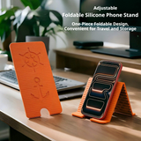 SEAMETAL Desktop Phone Stand Folding Silicone Body Ribbed Back Support Lip Cable Cutout Stationary Viewing Tablet Holder