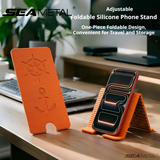 SEAMETAL Desktop Phone Stand Folding Silicone Body Ribbed Back Support Lip Cable Cutout Stationary Viewing Tablet Holder