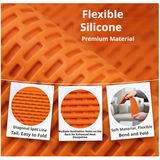 SEAMETAL Desktop Phone Stand Folding Silicone Body Ribbed Back Support Lip Cable Cutout Stationary Viewing Tablet Holder