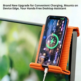 SEAMETAL Desktop Phone Stand Folding Silicone Body Ribbed Back Support Lip Cable Cutout Stationary Viewing Tablet Holder